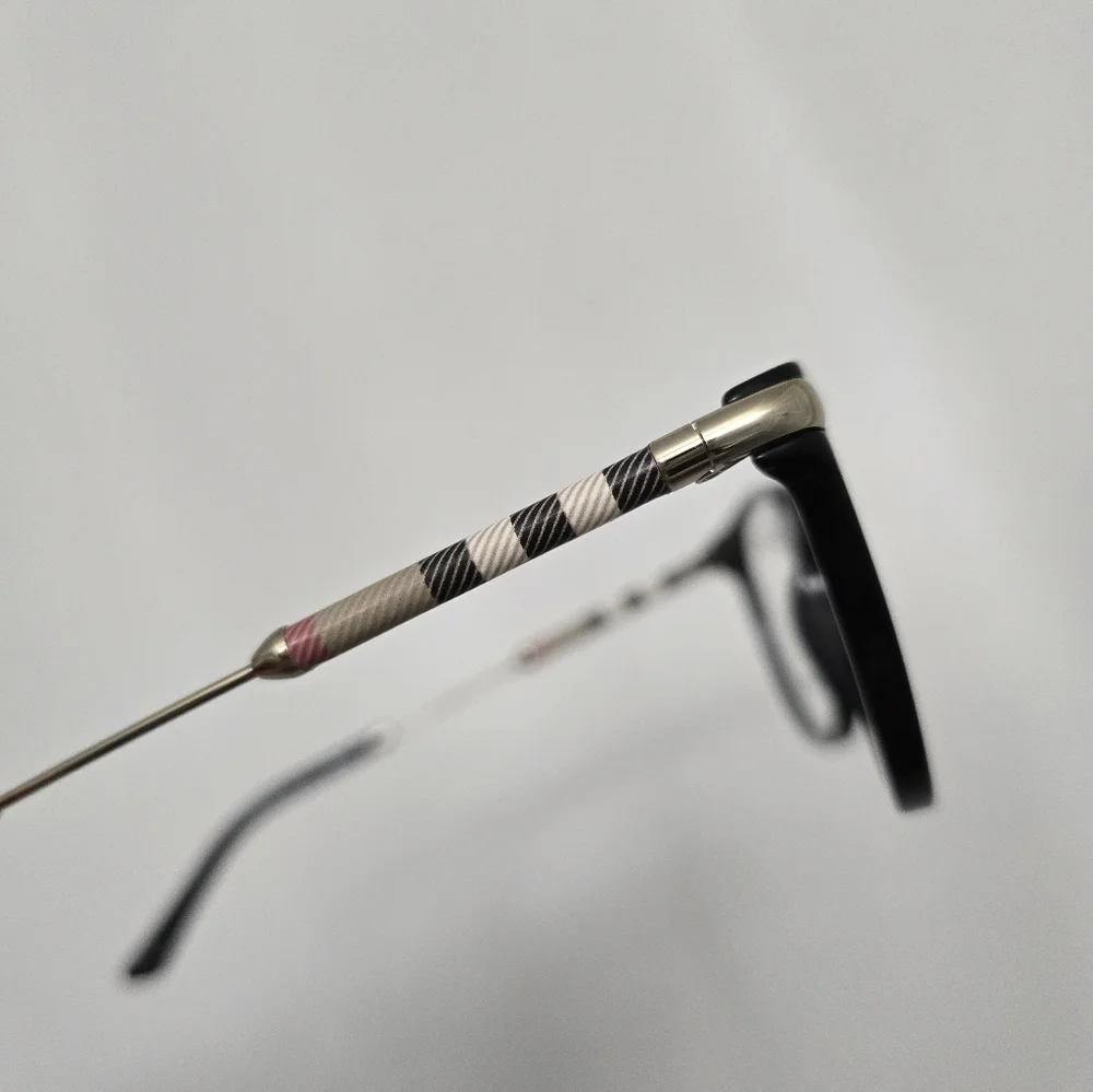 Burberry Black Gold Plaid Womens Eyewear Glasses